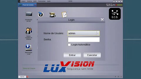 Recuperando senha do ECMS Luxvision