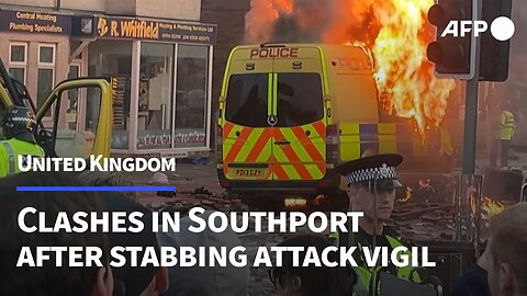Clashes break out in Southport, UK, after vigil held for knife attack victims