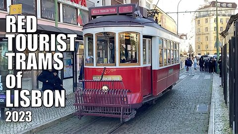 Lisbon Famous RED TOURIST TRAMS Tour the city in style 2023 #trams #railfans