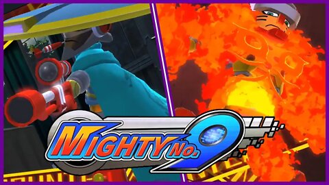 Battle With Mighty No. 8 Countershade and Mighty No. 1 Pyrogen - Mighty No. 9 Playthrough #3