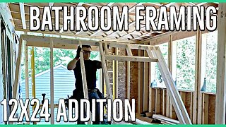 Framing the Bathroom Walls ||12x24 Home Addition||