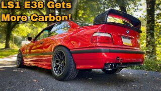 HUGE Carbon Fiber LTW Wing Install on the LS1 E36! + Weight Saving & Other Mods