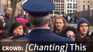 Protesters Block Air Force Officers From Inauguration "Checkpoint"