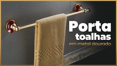 Porta Toalha para Banheiro ou Lavabo | Em Metal Dourado - Lenharo Mega Store