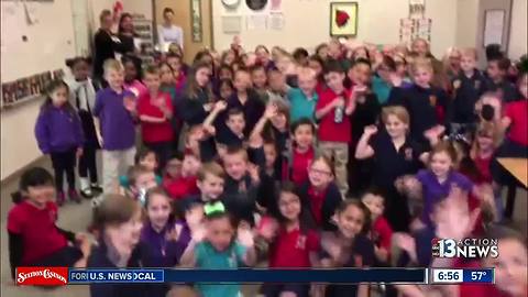 KTNV meteorologist Justin Bruce visits students at Doral Academy