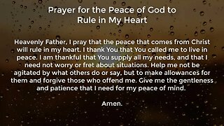 Prayer for the Peace of God to Rule in My Heart (Prayer for Peace of Mind)