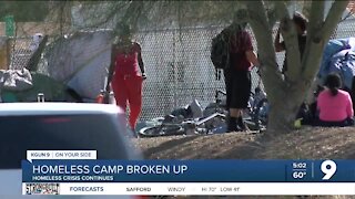 Homeless camp broken up