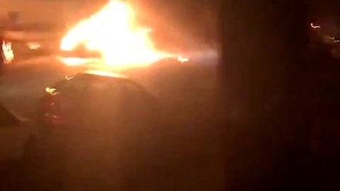 Raw Video: Car set on fire in Brewers Hill neighborhood