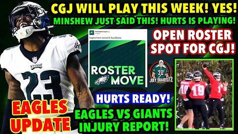 CGJ IS PLAYING THIS WEEK! YES! NO DOUBT HURTS IS PLAYING! MINSHEW GAVE IT UP!? GIANTS INJURY REPORT!