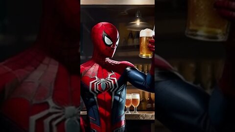 Spider Man Drinking Beer #funny #viral #shorts