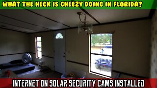 (S1 E3) 3rd trip, Solar wifi security Cameras installed and tested Florida Mobile home refurb