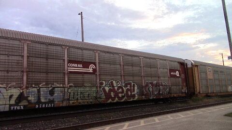 Manifest Train CN 482 Eastbound In Ontario With CN 3806 & CN 2904 Locomotives