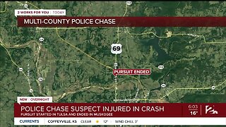 Police Chase Suspect Injured In Crash