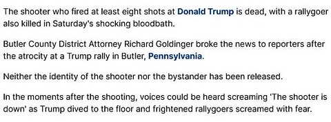 Sniper Says That Pres Trump Butler Pennsylvania rally Shooting "SCREAMS Conspiracy" 8-8-24 Valuetain