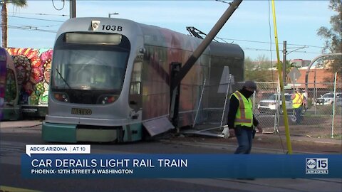 FD: 6 injured after car plows into light rail in Phoenix