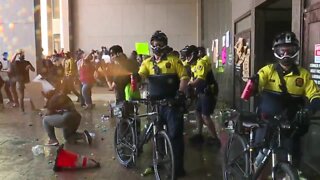 Video captures moment some Cleveland protesters throw items at officers, get violent; police respond with chemical deterrent