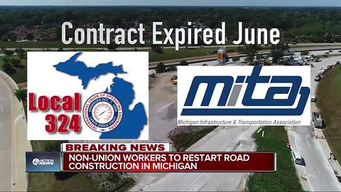 Non-union workers to restart road construction in Michigan