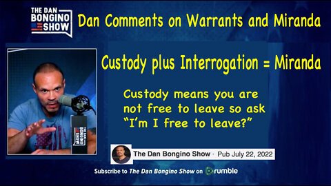 Dan Comments on Warrants and Miranda