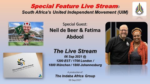 Special Feature Live Stream with Neil de Beer & Fatima Abdool | 06 Sep 2021
