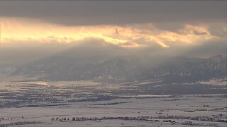 AIRTRACKER7 captures snowy sunset in Colorado's Front Range