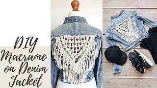 How to: Make Macrame on Denim Jacket | DIY Tutorial | Easy Design