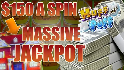 HUGE $150 A SPIN! GOLD MANSIONS PAY OUT A MASSIVE JACKPOT! HIGH LIMIT HUFF N' PUFF SLOT MACHINE