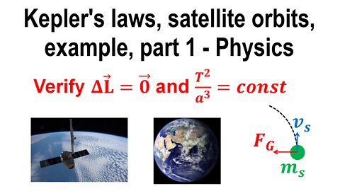 Kepler's laws, satellite orbits, example, part 1 - Physics