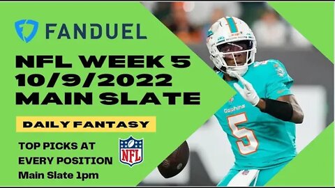 Dreams Top Picks NFL DFS Today Main Slate 10/8/22 Daily Fantasy Sports Strategy FANDUEL Week 5