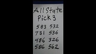 Pick 3 week 11/26-12/2