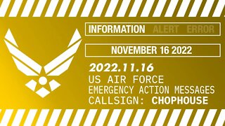 USAF shortwave EAMs – November 16 2022 – callsign CHOPHOUSE