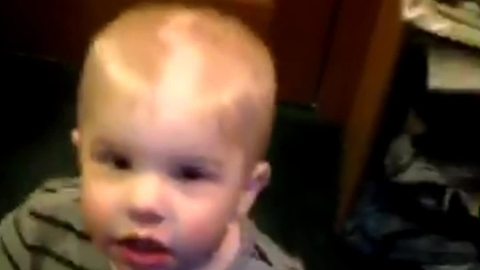 Cute Toddler Boy Caught Shaving His Head