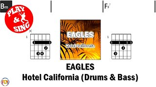 EAGLES Hotel California FCN GUITAR CHORDS & LYRICS DRUMS & BASS