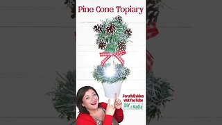 Dollar Tree Christmas Winter Pine Cone Topiary DIY Tutorial 🎄