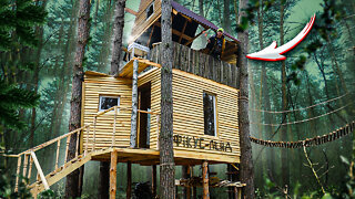 Build in Ukraine Primitive Tree House In Forest - Amazing Modern Treehouse