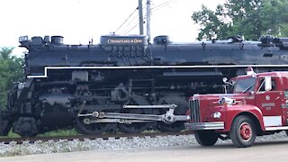 CRR #800, C&O #2716, and a vintage Fire Truck