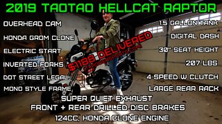 (E1) 2019 TaoTao Hell Cat Raptor 125cc (Grom clone) Assembly test review