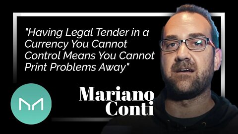 "Having Legal Tender in a Currency You Can't Control = You Cannot Print Problems Away" Mariano Conti