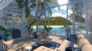 Overwater Beach Villa | Day & Sunset Ambience | Ocean Waves & Tropical Nature Sounds