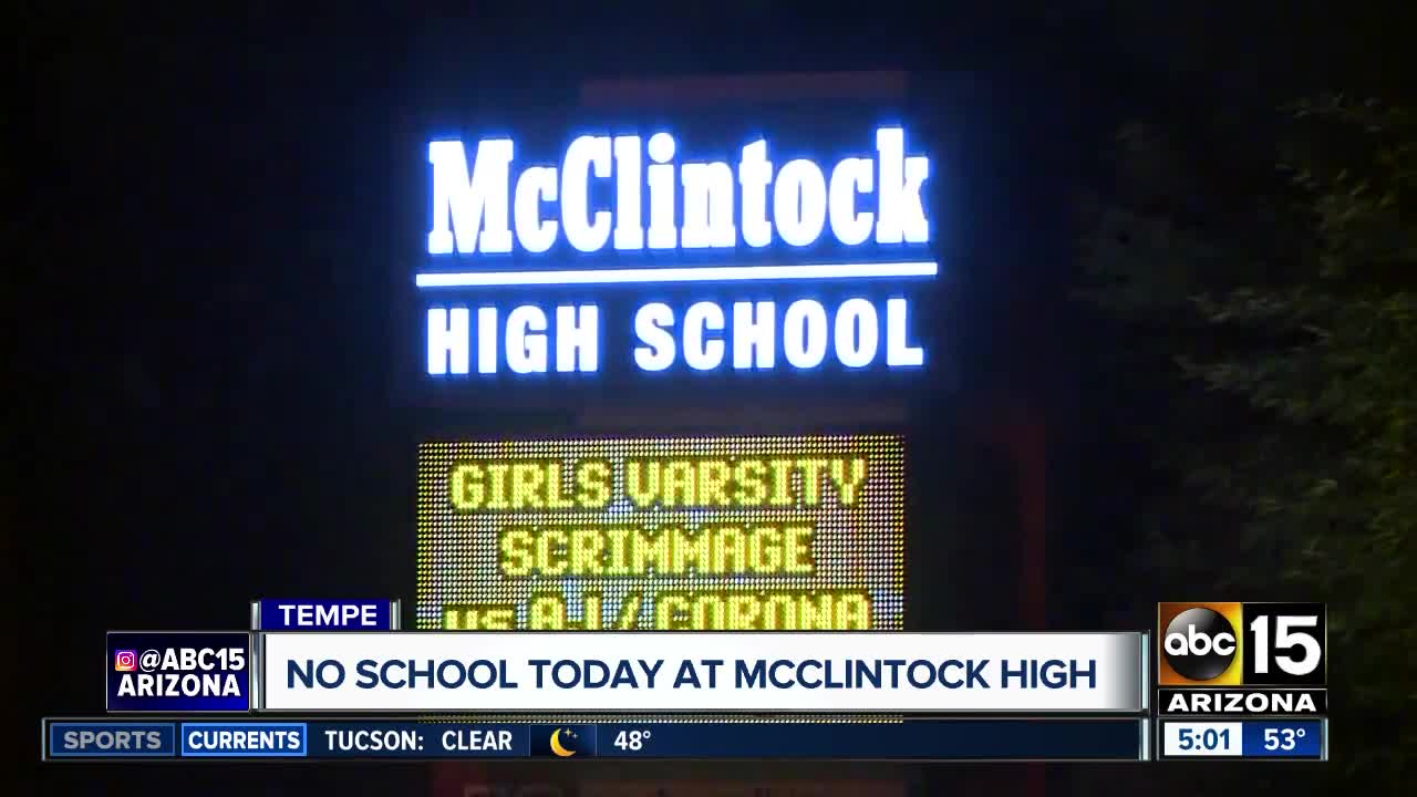 McClintock High School closed due to water main break