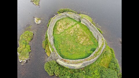 Drone footage captures 1,500 year ancient fort built in hidden lake
