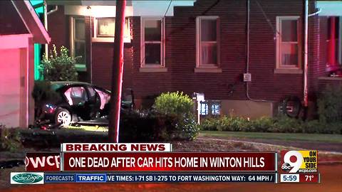 PD: 1 dead after car crashes into Winton Hills home, car seat saved infant's life