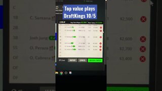Dreams Top Value Picks for MLB DFS Today Main Slate 10/5/2022 Daily Fantasy Strategy DraftKings