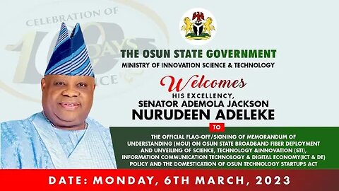 The Official Flag-off/Signing of MOU on Osun State Broadband Fiber Deployment