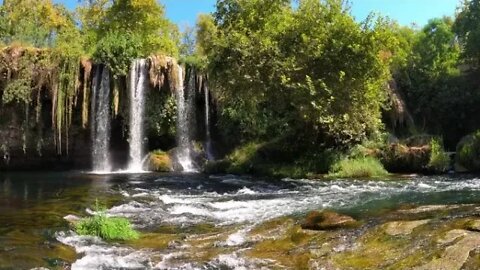 Relaxing Meditation with Nature -Calming Water Falling with River Water Sound Effect