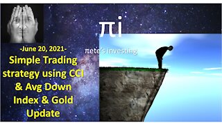 World Indices and Gold using Simple Trading strategy using CCI and Avg Down June 20 2021