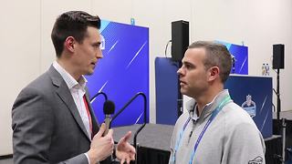 Bills GM Brandon Beane with 7ABC's Joe Buscaglia at the 2018 NFL Combine