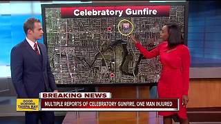 Celebratory gunfire incidents reported throughout Tampa Bay Area, one man injured