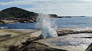 Bob and Ann's 2023 Tassie Adventure, slow-mo at the Bicheno Blowhole