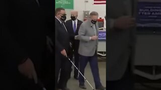 Biden Completely Forgets Where He Is While Leading a Blind Guy Around | #shorts