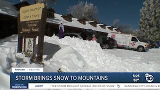 Storm brings snow to San Diego County's mountains